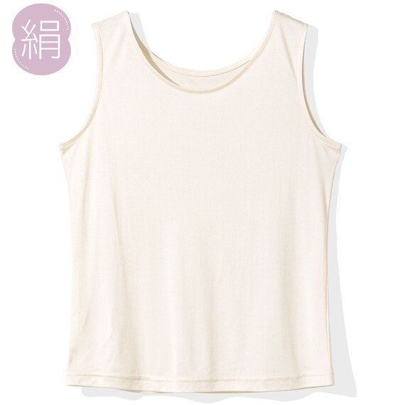 シルク100％ニット タンクトップ M(アイボリー) 1枚目画像