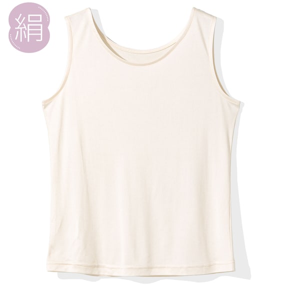 シルク100%ニット タンクトップ M(アイボリー) 1枚目画像