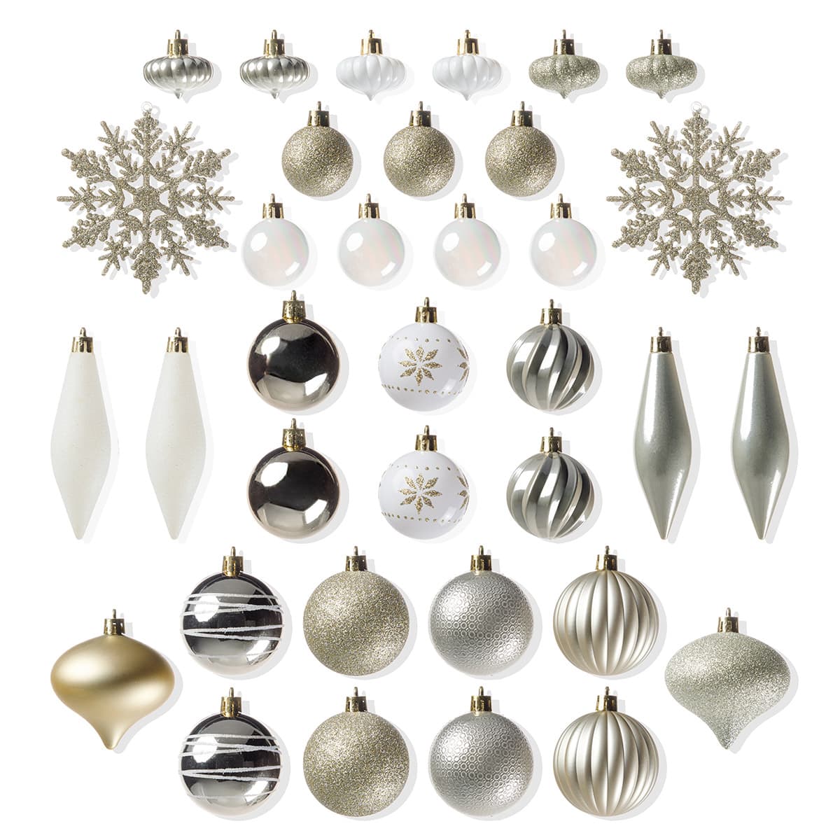 White×Gold】クリスマスオーナメントセット ライト・スカート付き26