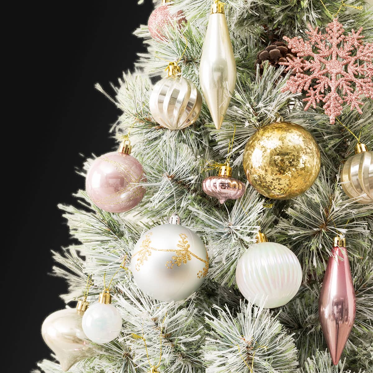 120cm用 Pink×Gold】クリスマスオーナメントボールセット 41個 n6AS