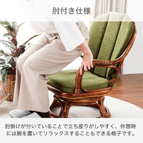ラタンシーベルチェア(NTR203 ミドル)【島忠ホームズ商品】 3枚目画像