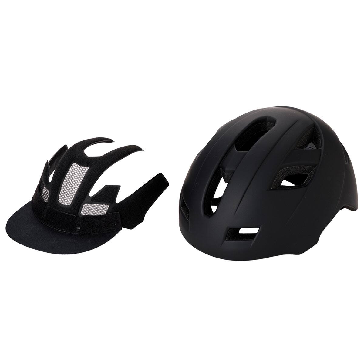 自転車用ツバ付きヘルメット L (Y52 ブラック)【島忠ホームズ商品