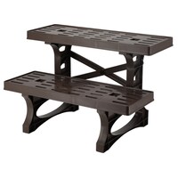 【島忠ホームズ商品】フラワースタンド 2段 (W450mm ブラウン)