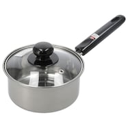 IH・ガス火 ステンレス製ガラス蓋付き 片手鍋 (YH14)【島忠ホームズ商品】