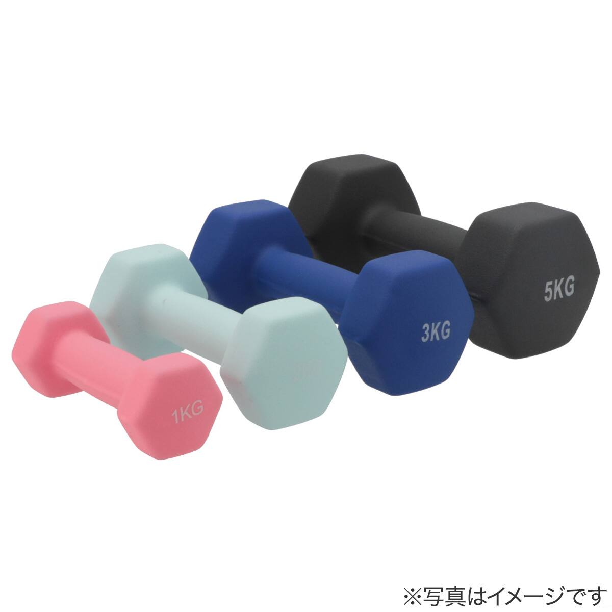 滑りにくいダンベル 2kg (ライトグリーン)【島忠ホームズ商品