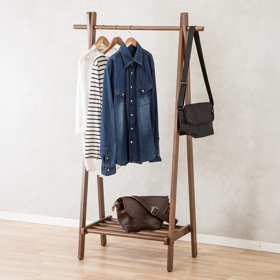 A型ハンガーラックXBK(ミドルブラウン)【島忠ホームズ商品】 3枚目画像