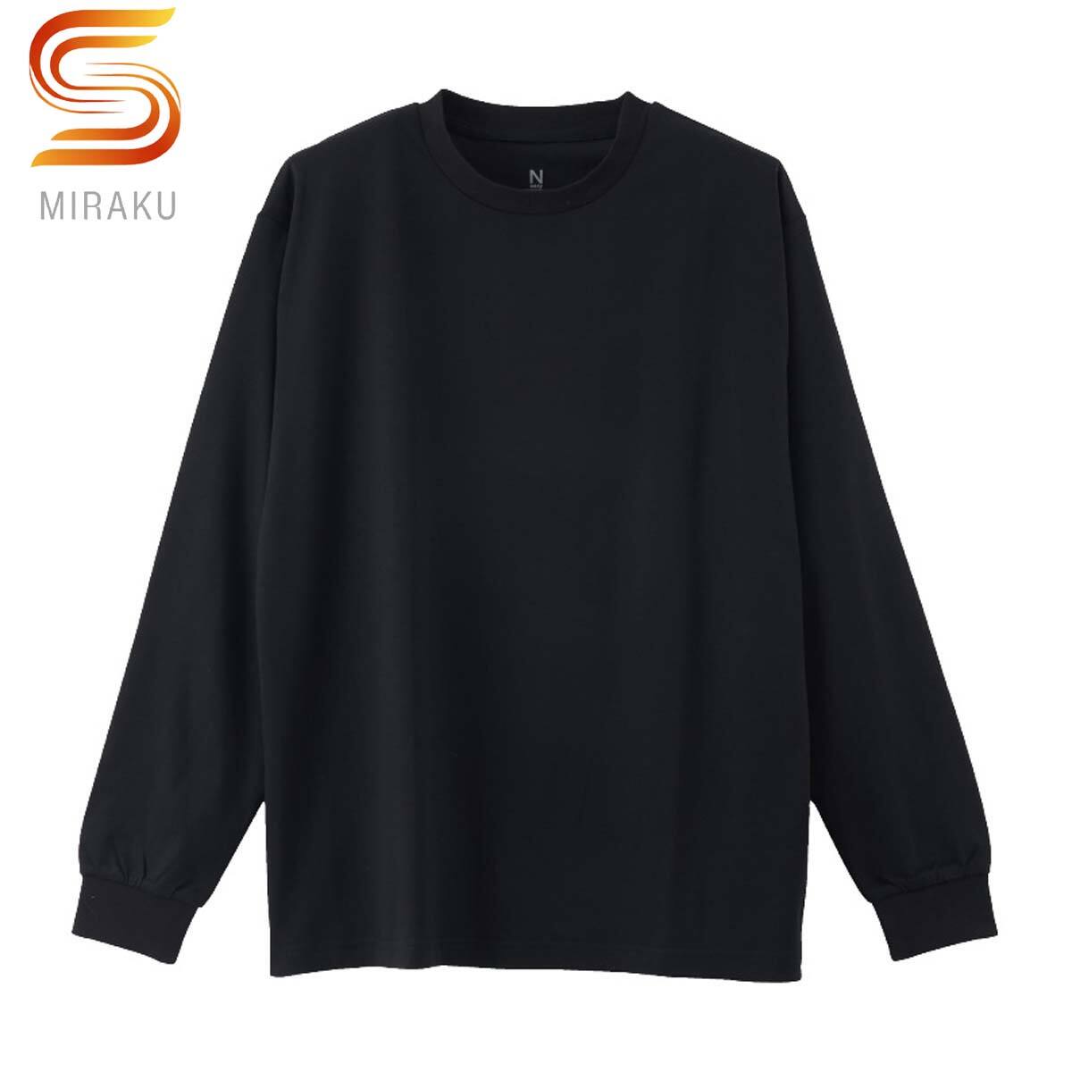 【正規品】　NOREMID 長袖 Tシャツ ブラック リカバリーTシャツ長袖クルー Sミラク (BK S)【一般医療機器】【Neasy