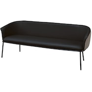 3人用合皮ソファ(LS-501 M85 GY/BK)