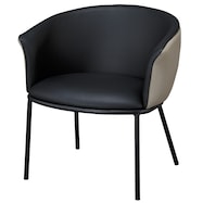 1人用合皮ソファ(LS-501 M85 GY/BK)