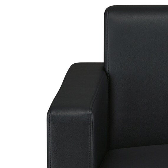 2人用合皮ソファ(ライディBR A-80-224 BK) 2枚目画像