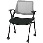 ミーティングチェア(X-16AW2 肘付き BK/GY) 1枚目画像