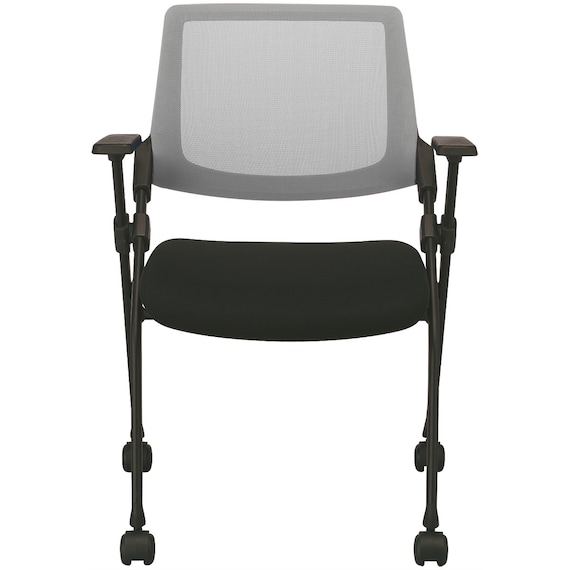 ミーティングチェア(X-16AW2 肘付き BK/GY) 2枚目画像