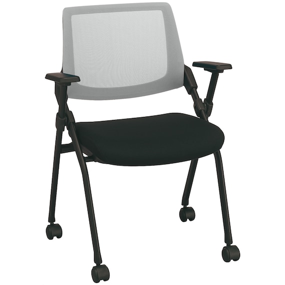 ミーティングチェア(X-16AW2 肘付き BK/GY) 6枚目画像