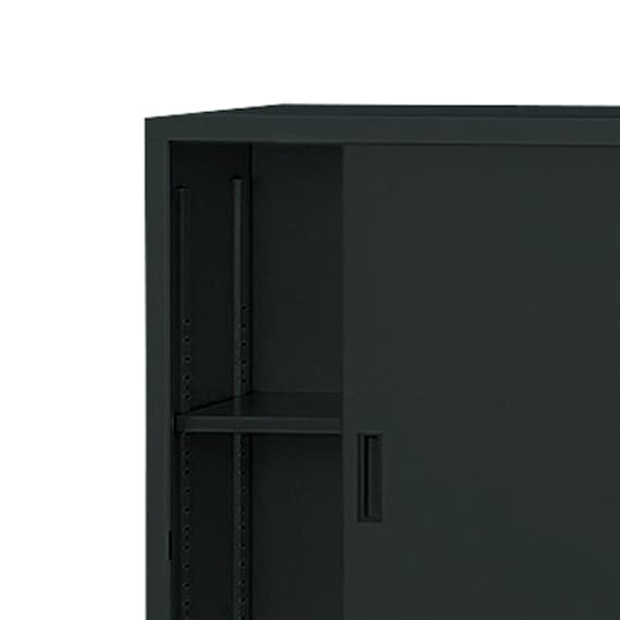 スチール書庫(引違い戸 A4-64S-MB BK) 3枚目画像