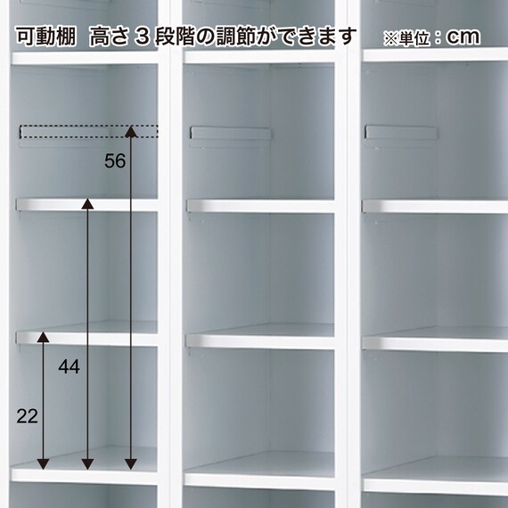 6人用スチールロッカー(3列4段 RLK-KKK6490-W オープンタイプ WH) 6枚目画像