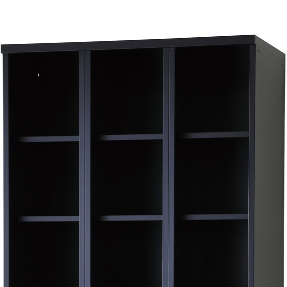 6人用スチールロッカー(3列2段 RLK-KKK6290-B オープンタイプ BK) 2枚目画像