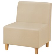 1人用合皮ロビーソファ(Nスクエア600・900 A-80 木製脚NA 幅60・90cm)