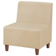 1人用合皮ロビーソファ(Nスクエア600・900 A-80 木製脚BR 幅60・90cm)