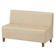 2人用合皮ロビーソファ(Nスクエア12・15 A-80 木製脚BR 幅120・150cm)