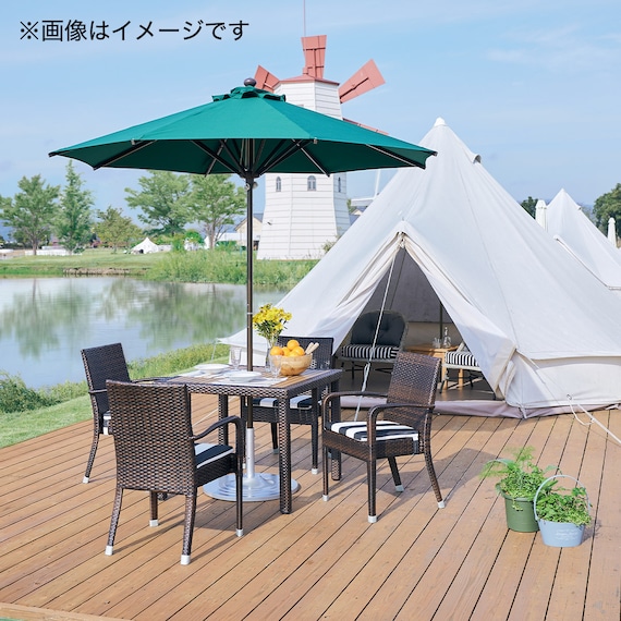 【2脚セット】ガーデンチェア(バミューダ 肘付き DBR) 6枚目画像