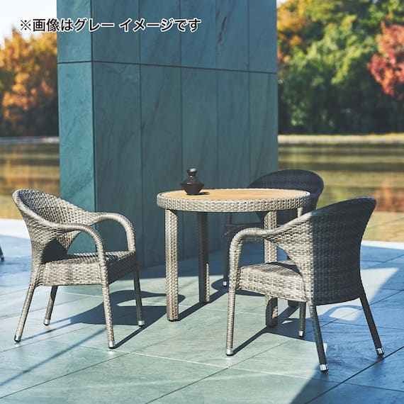 【屋外対応】ガーデンテーブル(エーゲ2 円形 GY) 4枚目画像