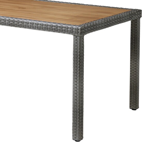 【屋外対応】ガーデンテーブル+チェア5点セット(エーゲ4 長方形+バミューダ 専用ウエイト付き GY) 3枚目画像