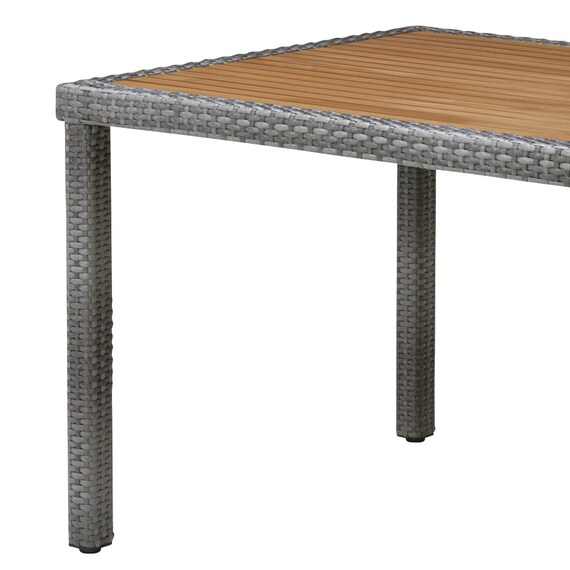 【屋外対応】ガーデンテーブル+チェア5点セット(エーゲ4 長方形+バミューダ 専用ウエイト付き GY) 4枚目画像