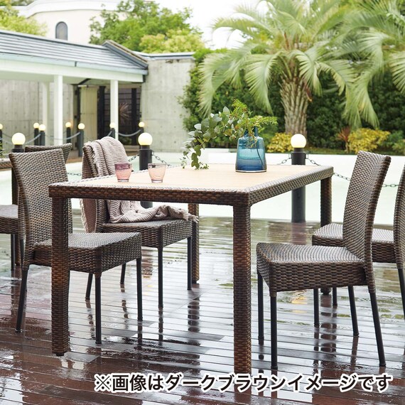 【屋外対応】ガーデンテーブル+チェア5点セット(エーゲ4 長方形+バミューダ 専用ウエイト付き GY) 15枚目画像