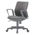 オフィスチェア(OA-3115 ローバック 布 肘付き GY) 1枚目画像