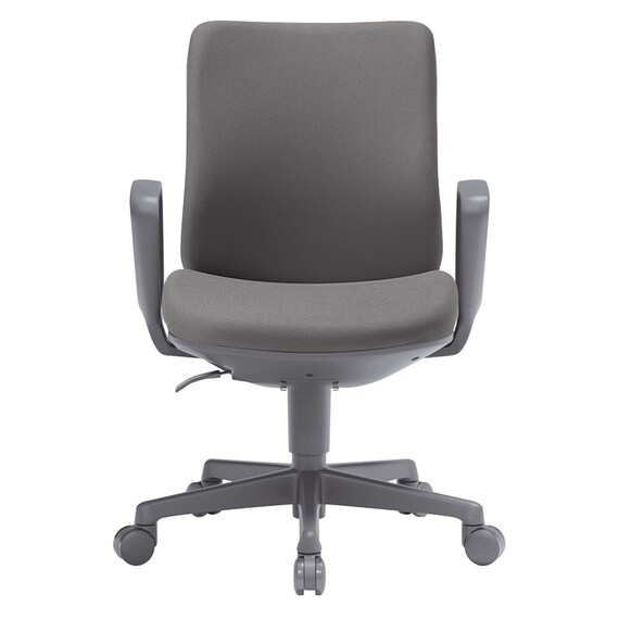 オフィスチェア(OA-3115 ローバック 布 肘付き GY) 2枚目画像