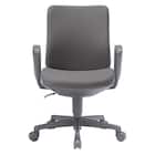 オフィスチェア(OA-3115 ローバック 布 肘付き GY) 2枚目画像