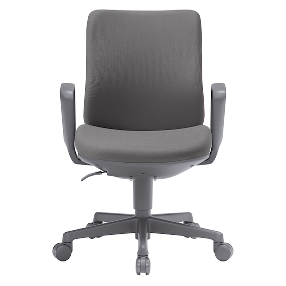 オフィスチェア(OA-3115 ローバック 布 肘付き GY) 2枚目画像