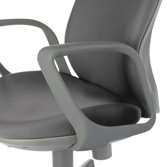 オフィスチェア(OA-3115 ローバック 布 肘付き GY) 3枚目画像