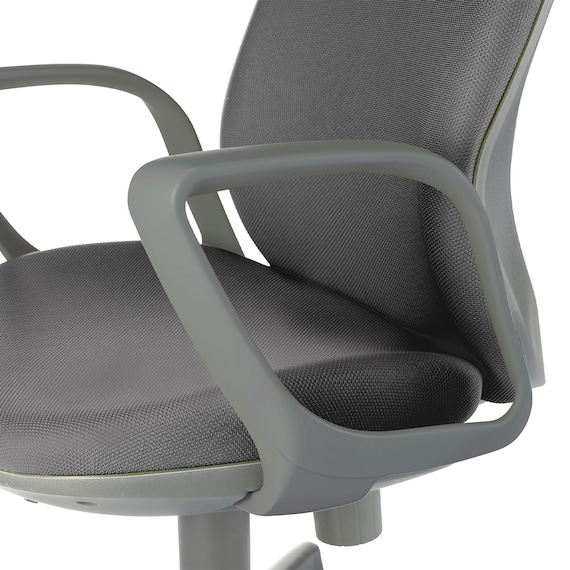 オフィスチェア(OA-3115 ローバック 布 肘付き GY) 3枚目画像