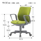 オフィスチェア(OA-3115 ローバック 布 肘付き GY) 8枚目画像