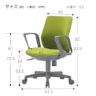 オフィスチェア(OA-3115 ローバック 布 肘付き GY) 8枚目画像