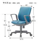 オフィスチェア(OA-3115 ローバック PVC 肘付き LGY) 8枚目画像