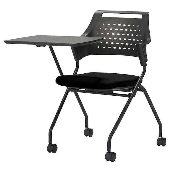 ミーティングチェア(MC587TRB 背:樹脂 右側メモ台付き BK) 1枚目画像