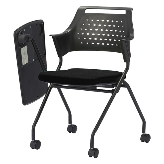 ミーティングチェア(MC587TRB 背:樹脂 右側メモ台付き BK) 2枚目画像