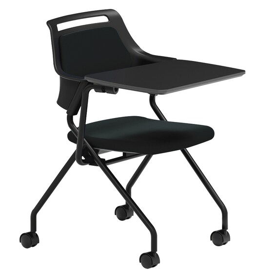 ミーティングチェア(MC597TRB 背:パッド 右側メモ台付き BK) 2枚目画像