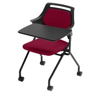 ミーティングチェア(MC597TLB 背:パッド 左メモ台付き)