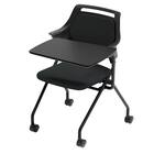 ミーティングチェア(MC597TLB 背:パッド 左側メモ台付き BK) 1枚目画像