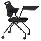 ミーティングチェア(MC597TLB 背:パッド 左側メモ台付き BK) 2枚目画像
