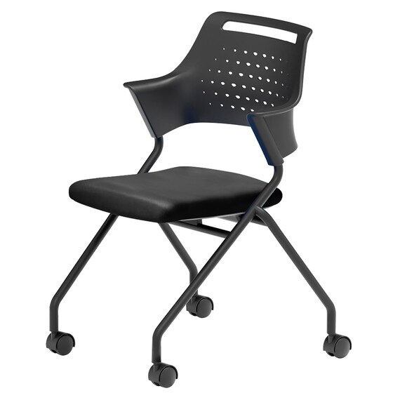 ミーティングチェア(MC587B PVC 背:樹脂 BK ) 1枚目画像