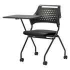 ミーティングチェア(MC587TRB PVC 背:樹脂 右側メモ台付き BK) 1枚目画像