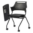 ミーティングチェア(MC587TRB PVC 背:樹脂 右側メモ台付き BK) 2枚目画像