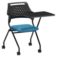 ミーティングチェア(MC587TLB PVC 背:樹脂 左メモ台付き)