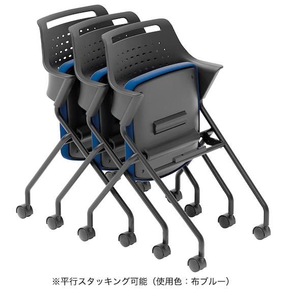 ミーティングチェア(MC597B PVC 背:パッド BK) 5枚目画像