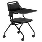 ミーティングチェア(MC597TRB PVC 背:パッド 右側メモ台付き BK) 2枚目画像