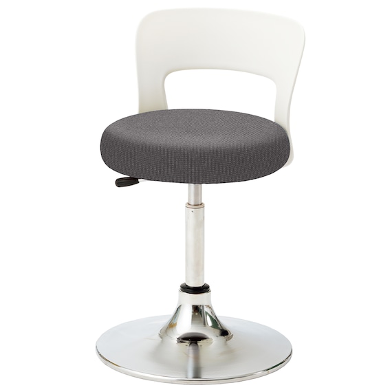昇降チェア(CA-14B-Z 背付き 円盤脚 布-GY) 1枚目画像